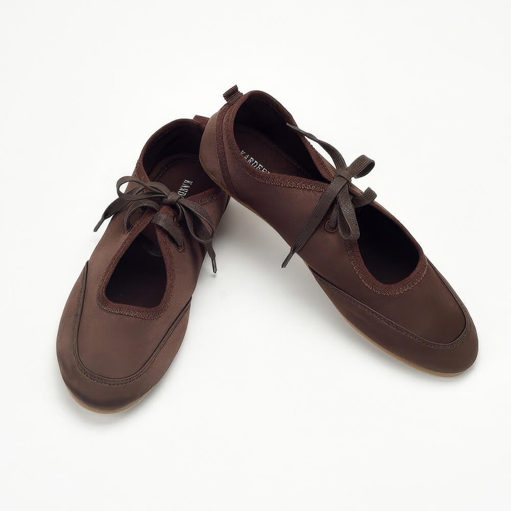 brown flat ballet shoes boogzel clothing