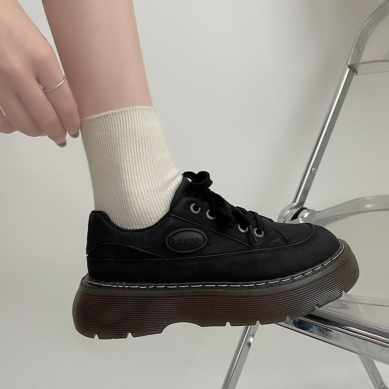 Edgy and Aesthetic Brown Platform Oxford Shoes for Iconic Looks