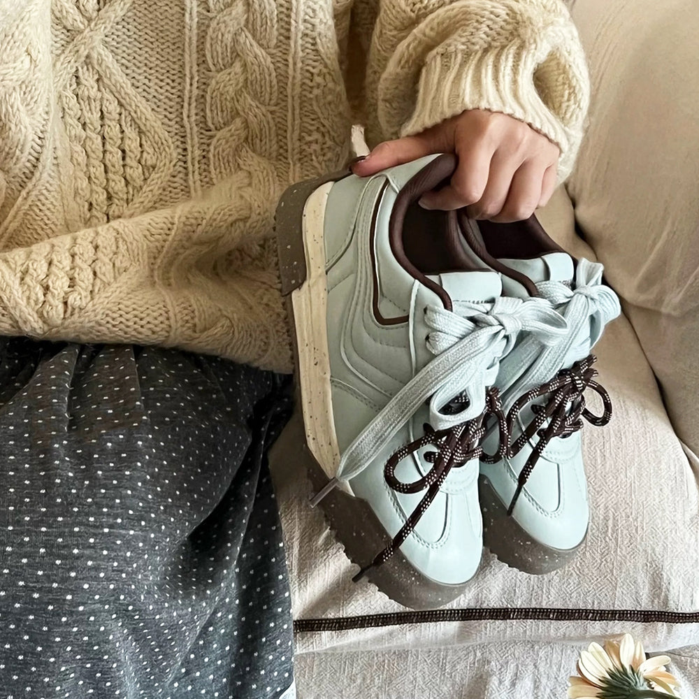 brown and mint green aesthetic sneakers boogzel clothing