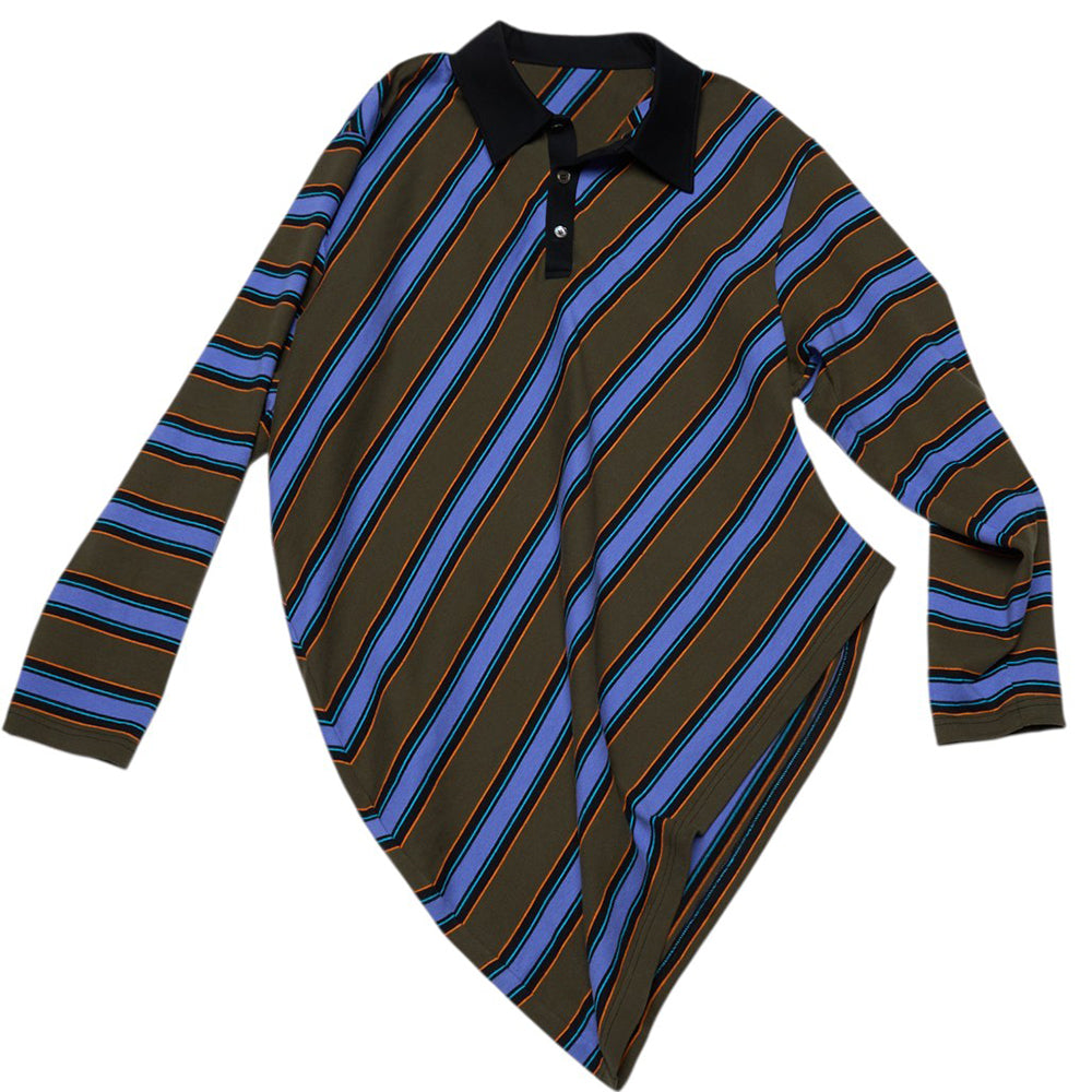 brown blue stripe rugby polo boogzel clothing