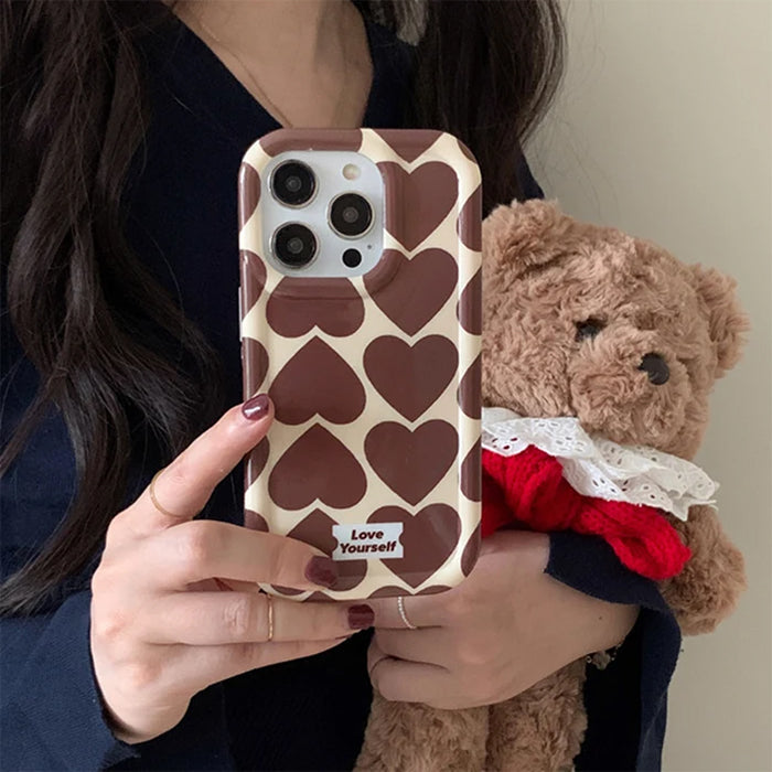 brown heart iphone case boogzel clothing