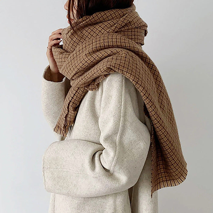 brown plaid scarf boogzel clothing