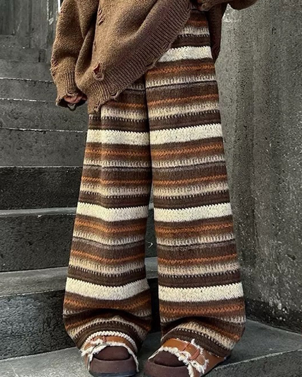 brown striped pants boogzel clothing
