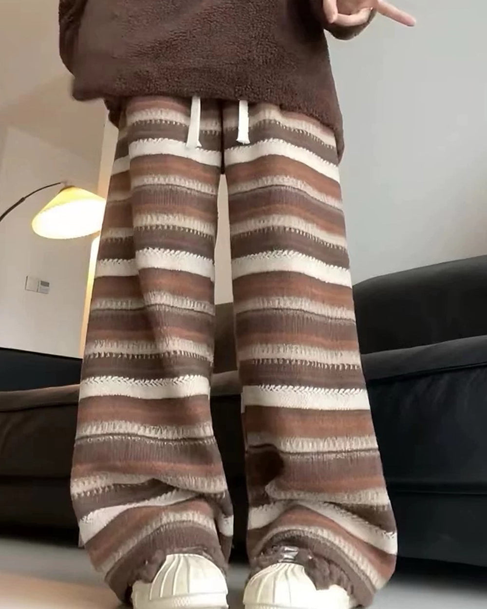 brown striped pants boogzel clothing