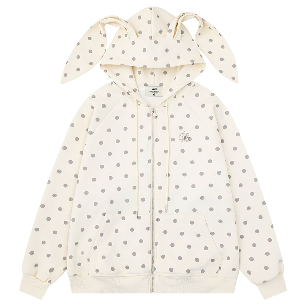 bunny polka dot hoodie boogzel clothing