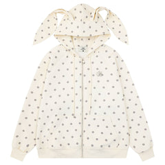 bunny polka dot hoodie boogzel clothing