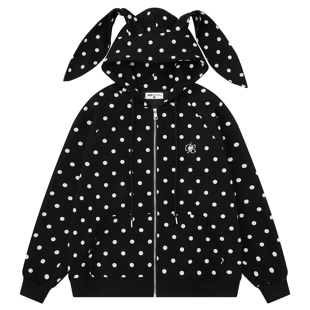 bunny polka dot hoodie boogzel clothing