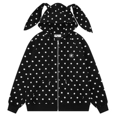 bunny polka dot hoodie boogzel clothing