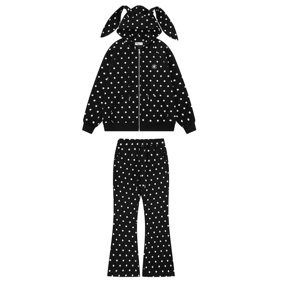 bunny polka dot hoodie pants co ord boogzel clothing