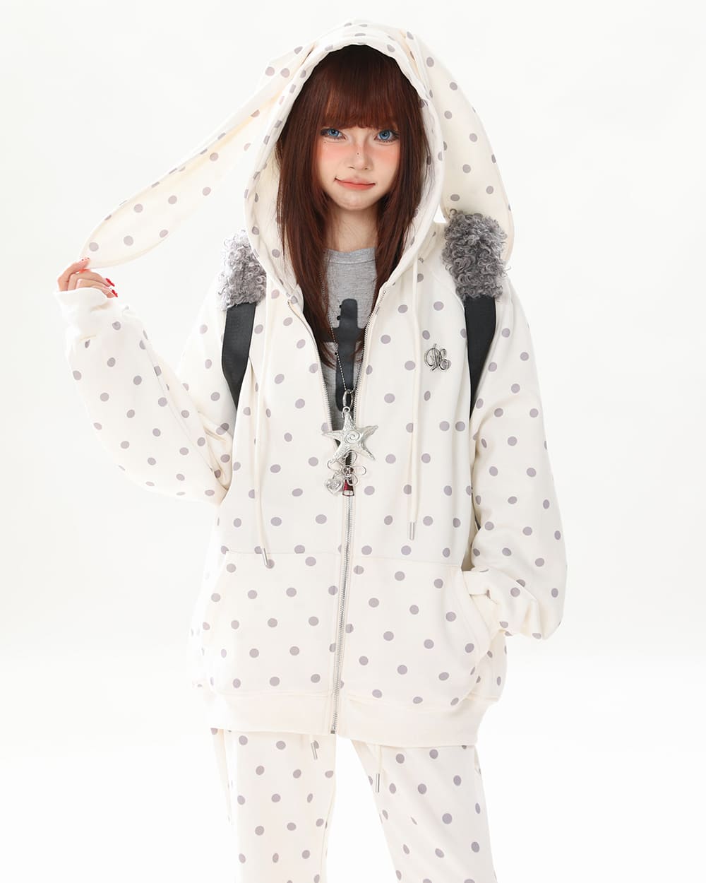 bunny polka dot hoodie pants co ord boogzel clothing