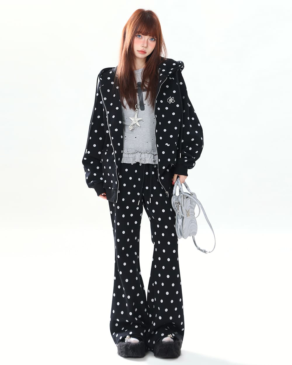bunny polka dot hoodie pants co ord boogzel clothing