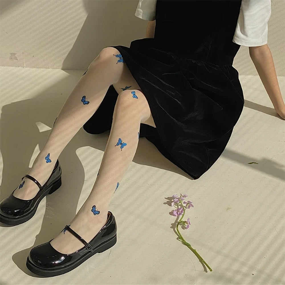 butterfly aesthetic tights boogzel clothing