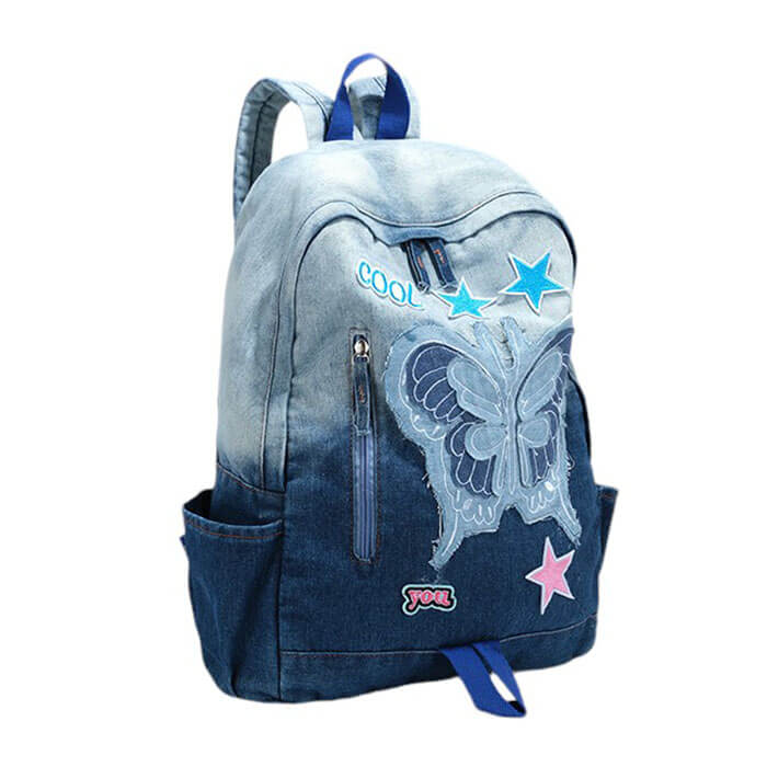 butterfly denim backpack boogzel clothing