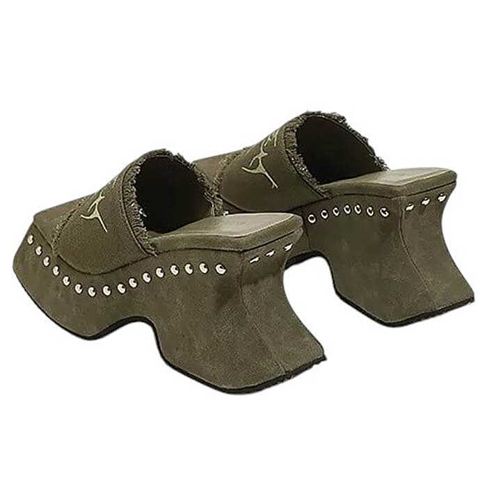 butterfly embroidered platform slide sandals boogzel clothing
