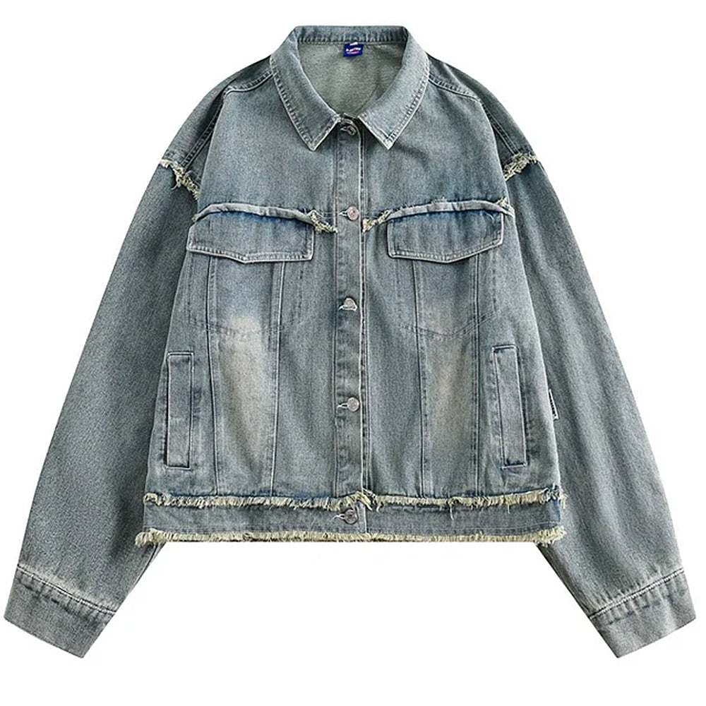 butterfly patch y2k denim jacket boogzel clothing