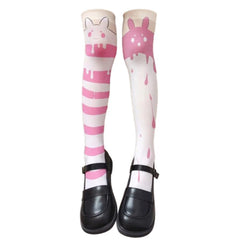 candy stripe bunny stockings boogzel clothing