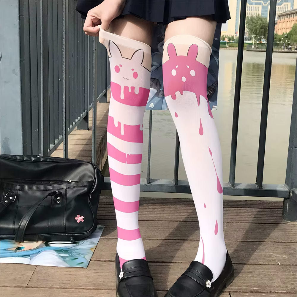 candy stripe bunny stockings boogzel clothing