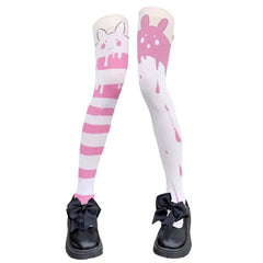 candy stripe bunny stockings boogzel clothing