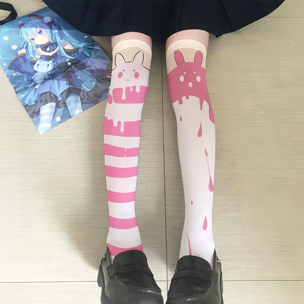 candy stripe bunny stockings boogzel clothing