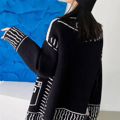 2d cartoon outline knitted cardigan boogzel clothing