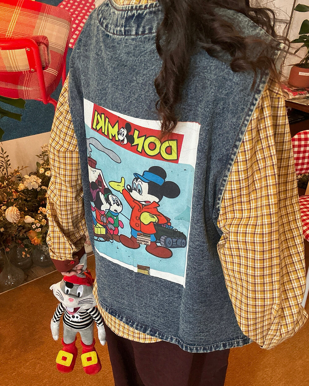 cartoon patches 90s denim vest boogzel clothing