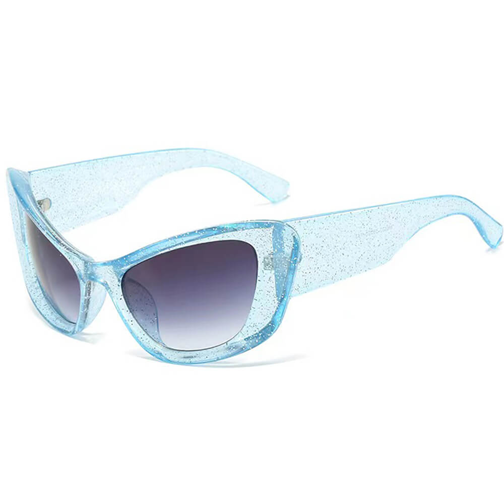 blue cat eye chunky sunglasses boogzel clothing