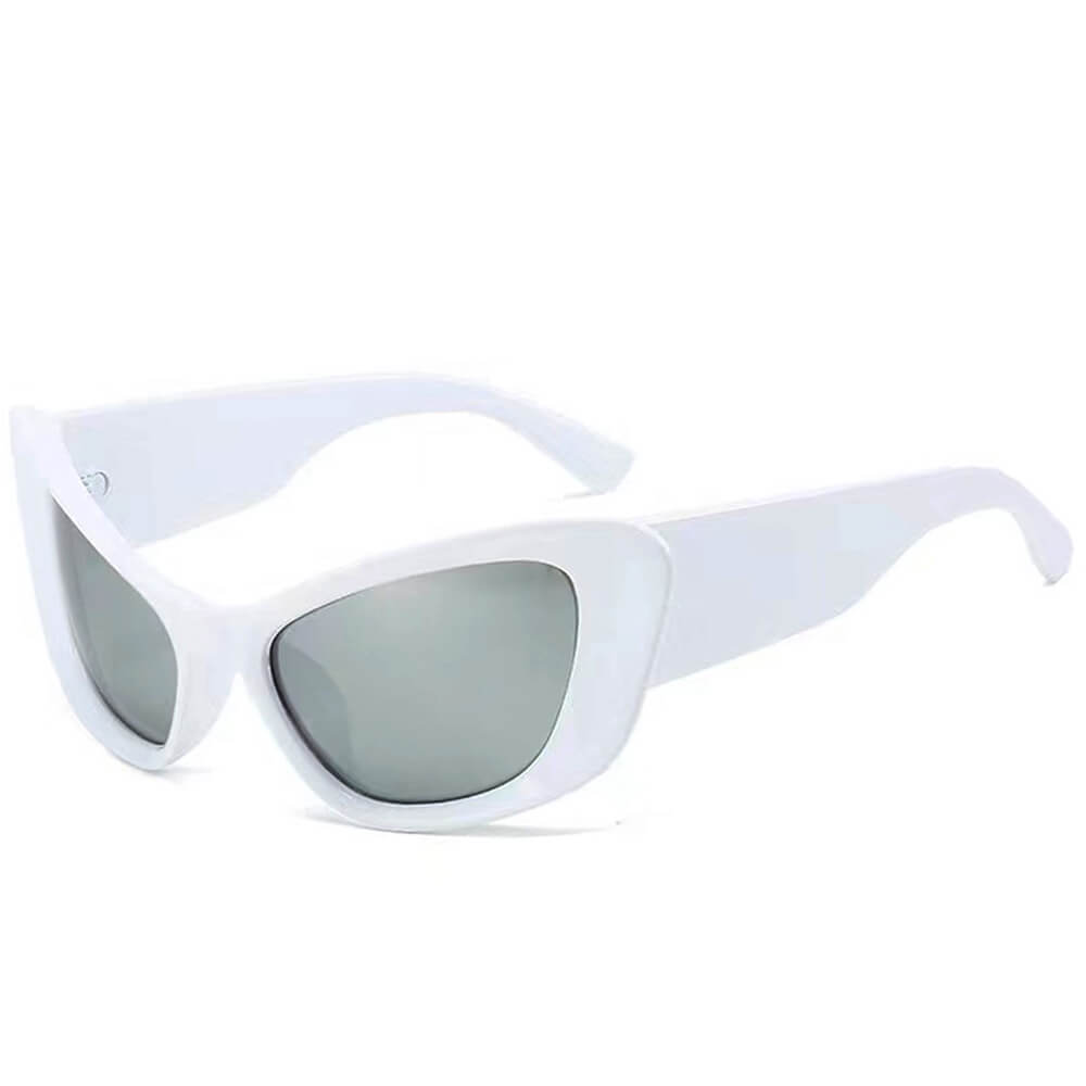 white cat eye chunky sunglasses boogzel clothing