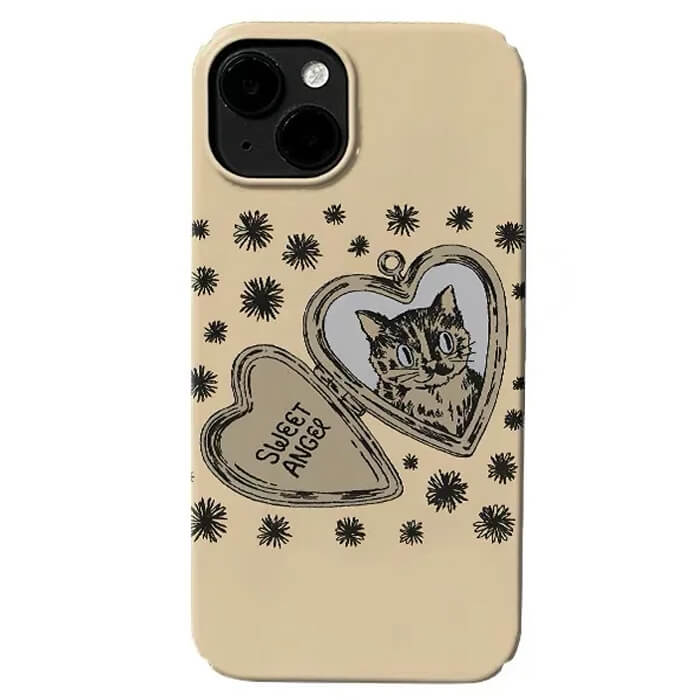 cat heart locket iphone case boogzel clothing