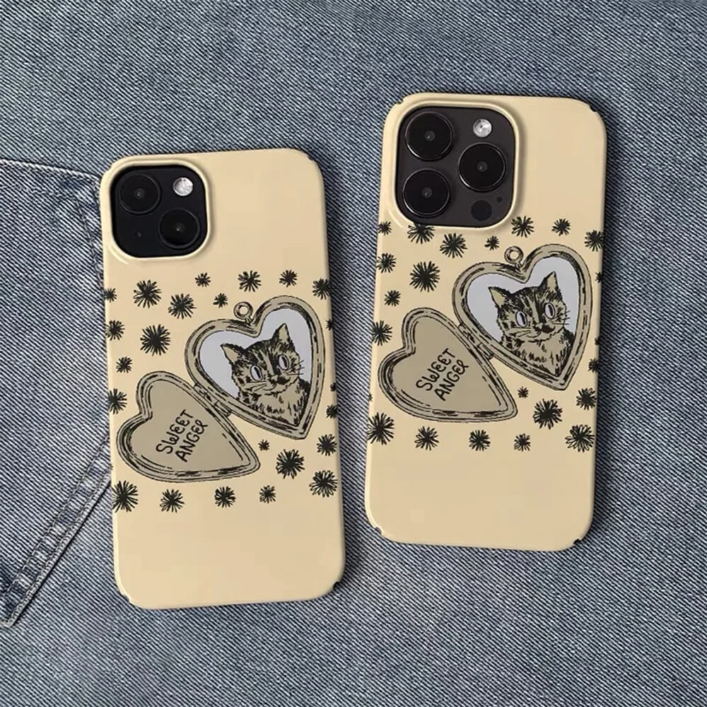 cat heart locket iphone case boogzel clothing