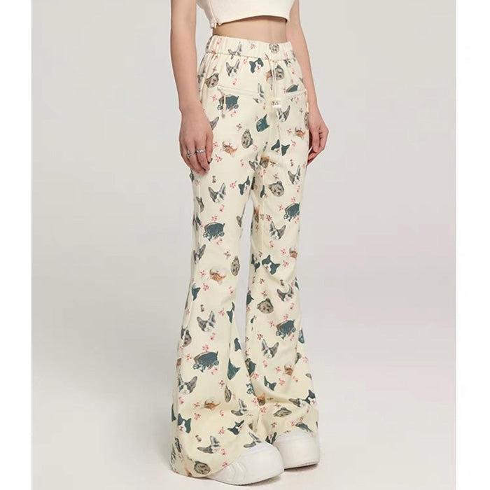 cat print graphic pants boogzel clothing