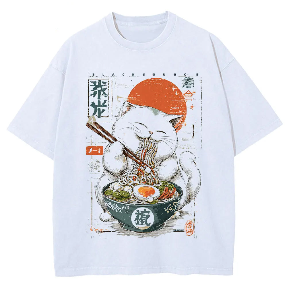 cat ramen graphic t shirt boogzel clothing