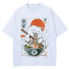 cat ramen graphic t shirt boogzel clothing