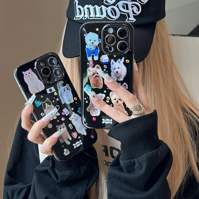 cats rhinestone iphone case boogzel clothing