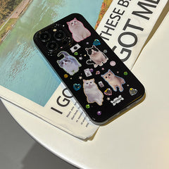 cats rhinestone iphone case boogzel clothing