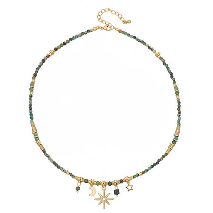 celestial aesthetic beaded necklace boogzel clothing