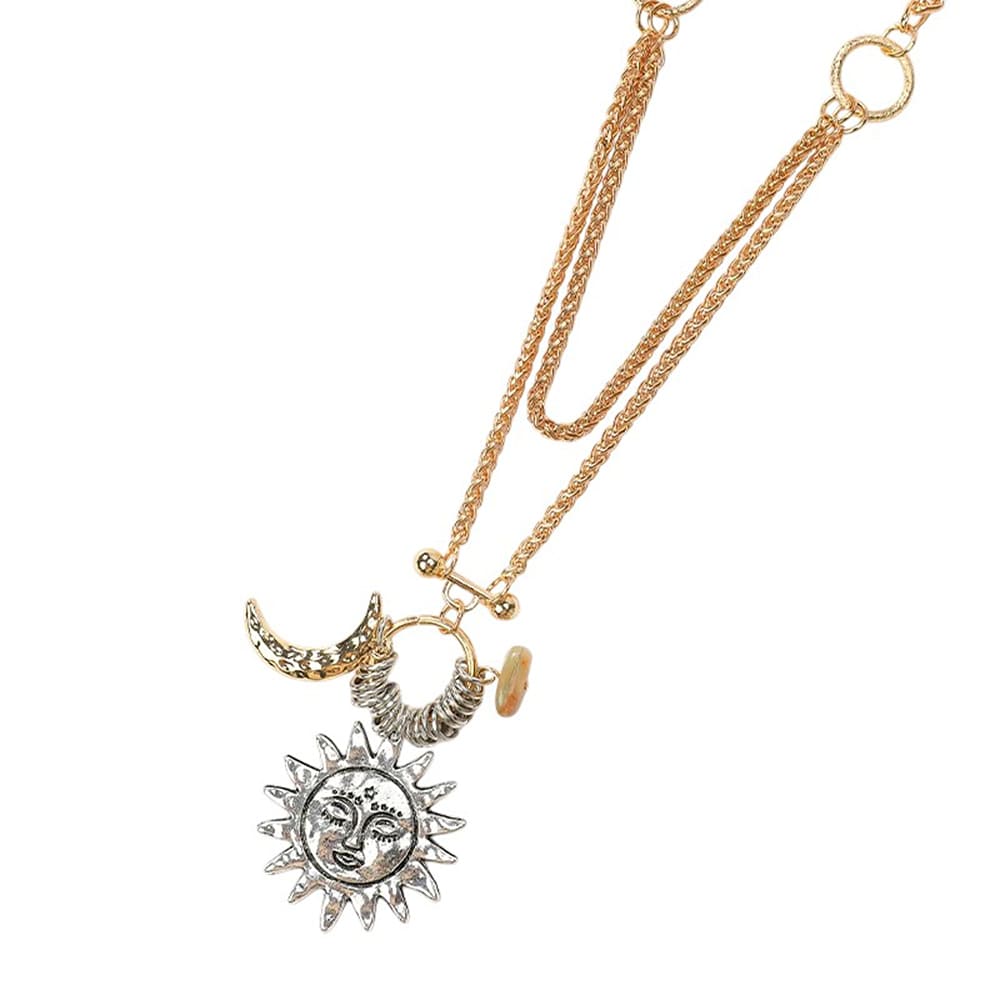 celestial aesthetic layered necklace boogzel clothing
