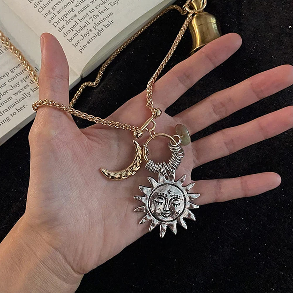 celestial aesthetic layered necklace boogzel clothing
