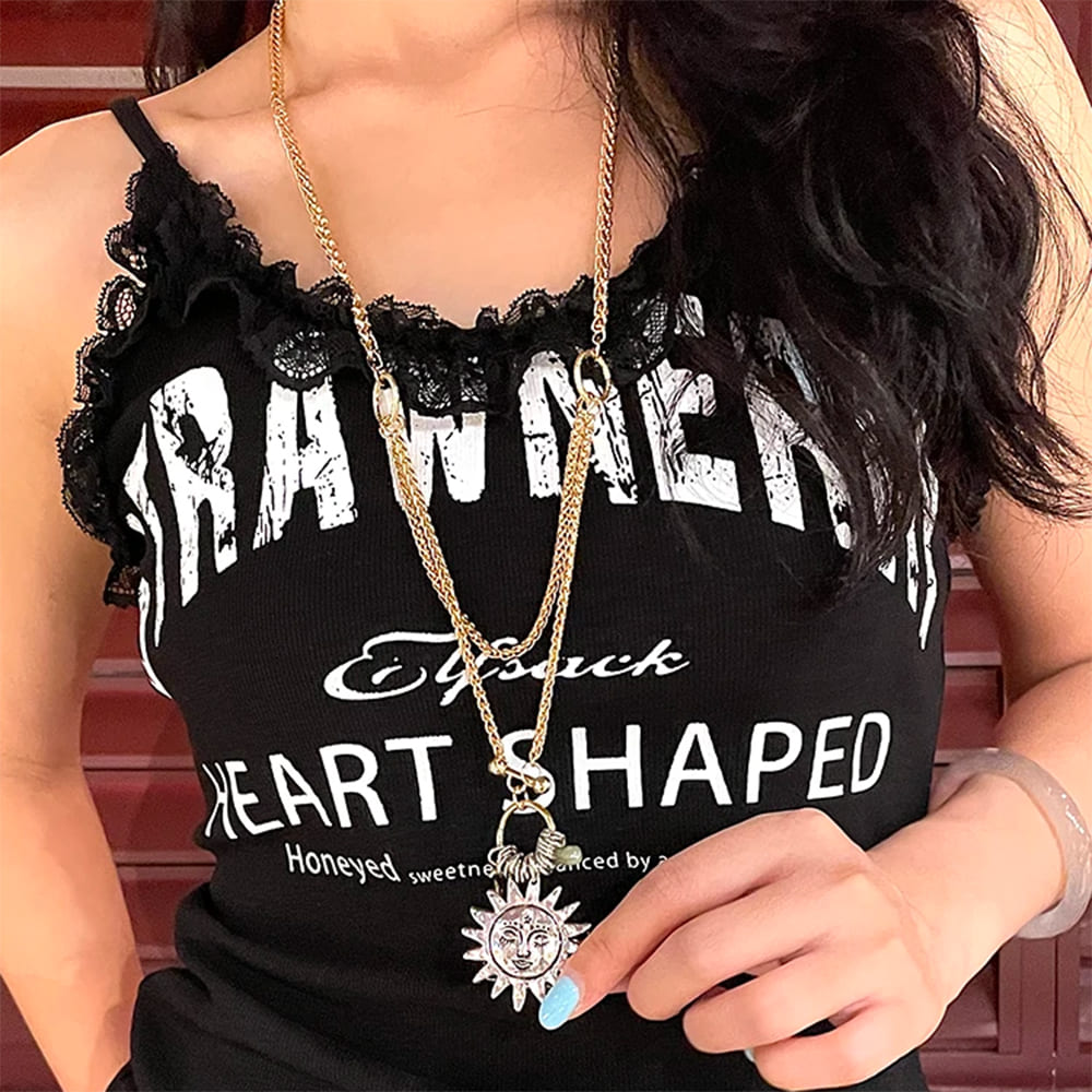 celestial aesthetic layered necklace boogzel clothing