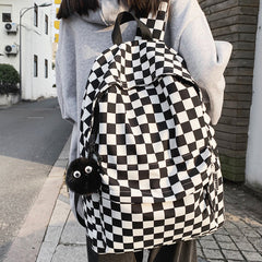 checkered canvas backpack boogzel clothing