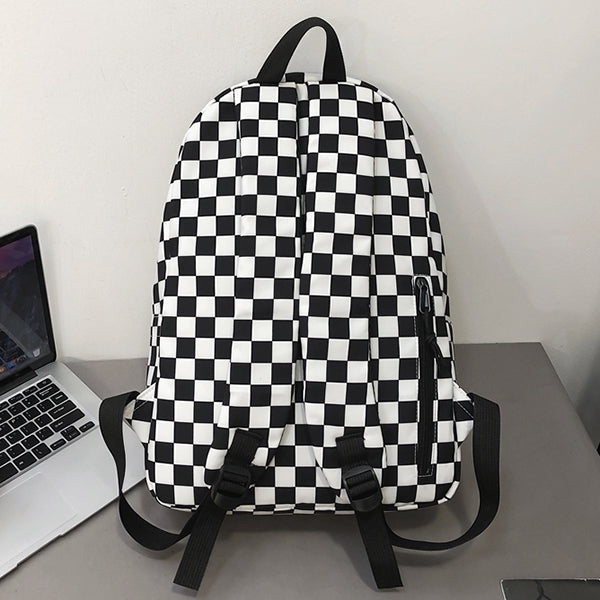 checkered canvas backpack boogzel clothing