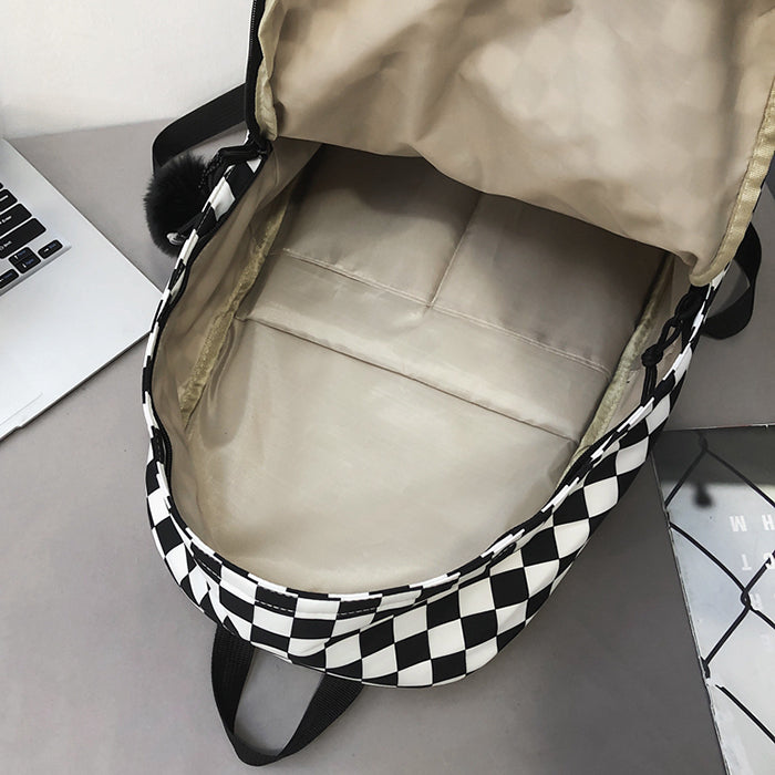 checkered canvas backpack boogzel clothing