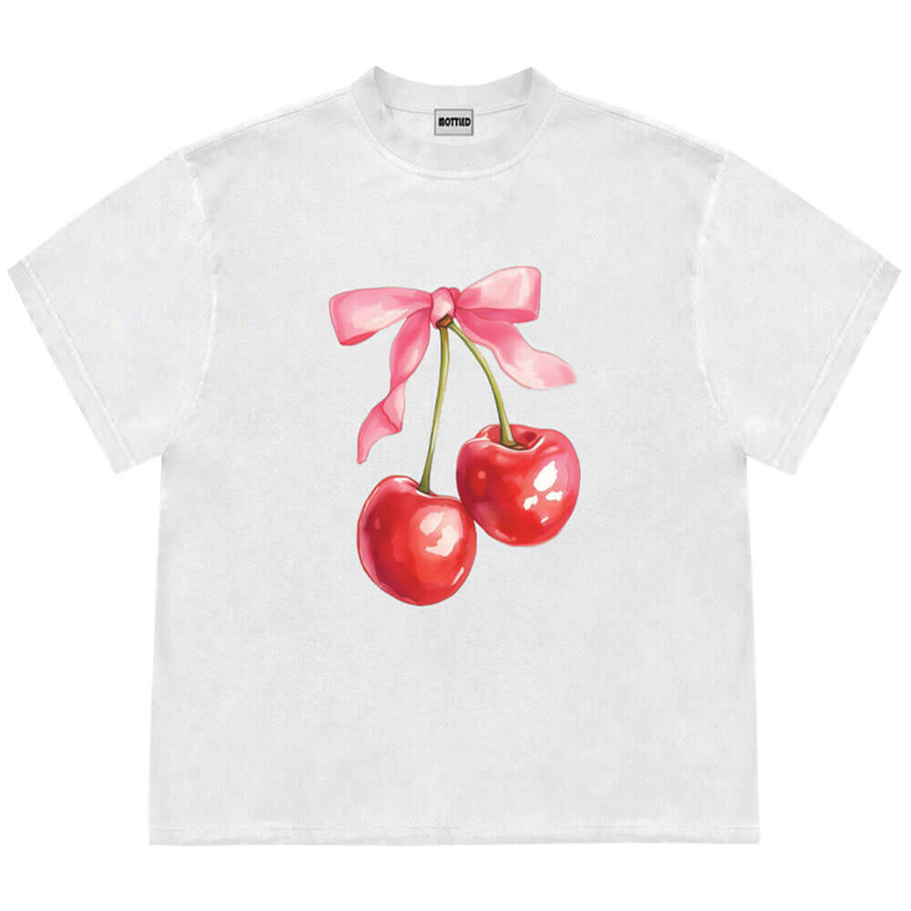 cherry bow graphic t-shirt boogzel clothing
