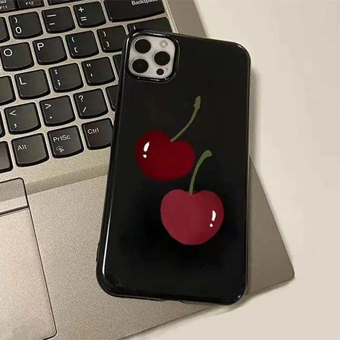cherry black iphone case boogzel clothing