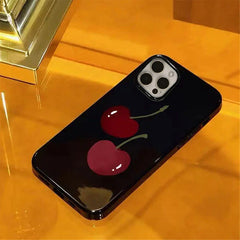 cherry black iphone case boogzel clothing