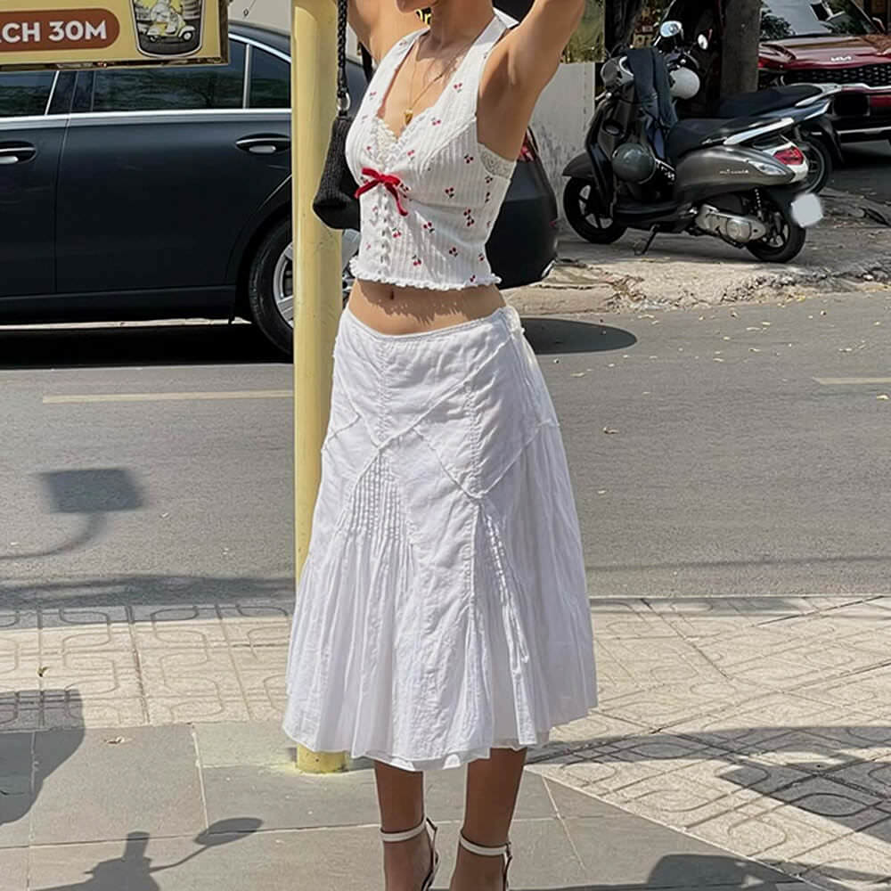 cherry halter crop top boogzel clothing