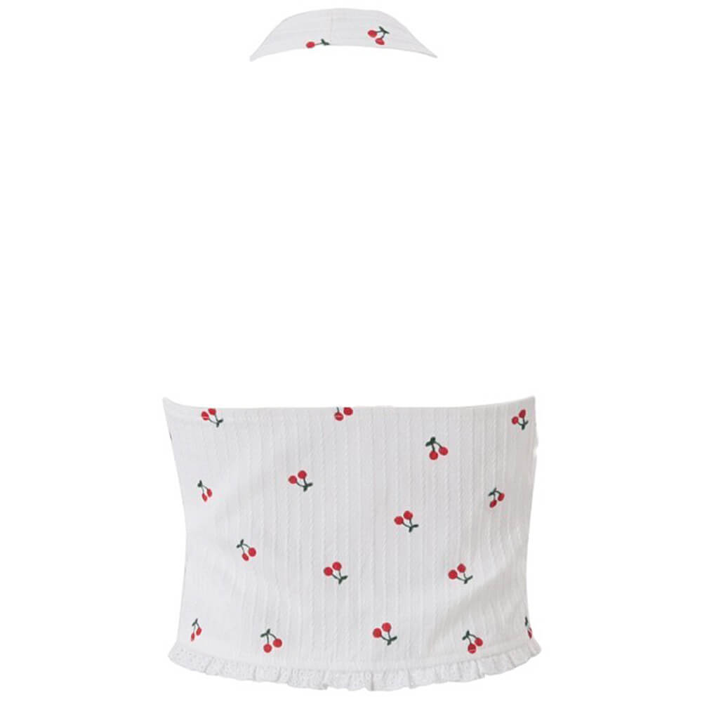 cherry halter crop top boogzel clothing