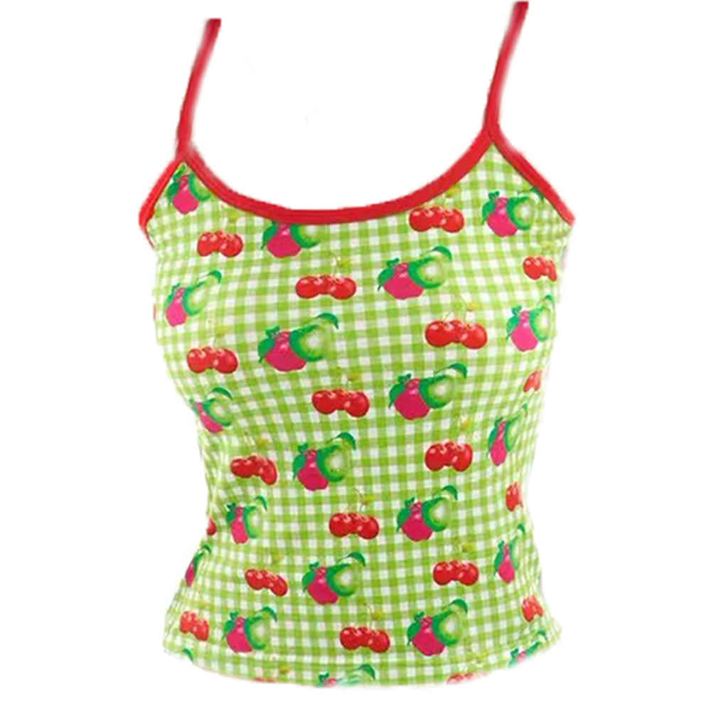 cherry print gingham top boogzel clothing