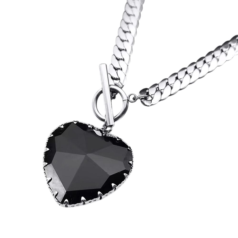 chunky heart pendant necklace boogzel clothing