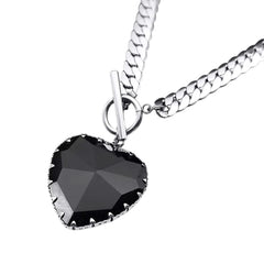 chunky heart pendant necklace boogzel clothing