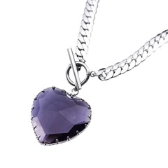 chunky heart pendant necklace boogzel clothing
